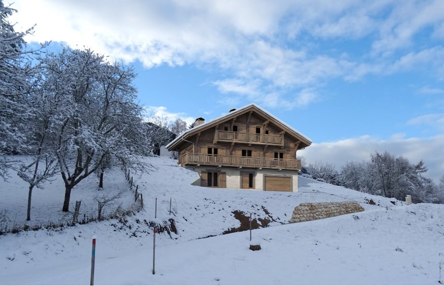 The original architect’s render of the proposed chalet, with the integrated garage