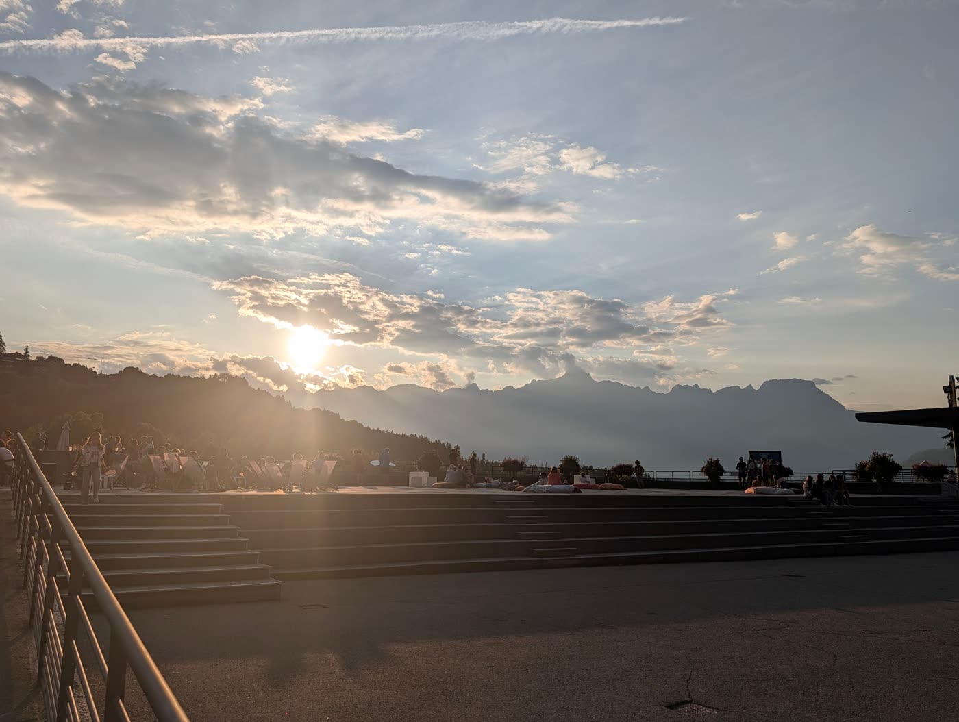 Sunset over the Mont Blanc valley from the terraces above Saint-Gervais